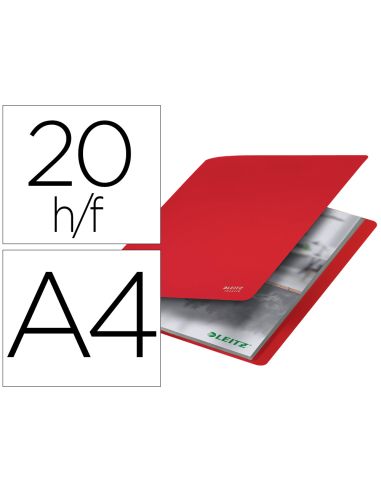 Carpeta Leitz Recycle Escaparate Din A4 20 Fundas Polipropileno Rojo