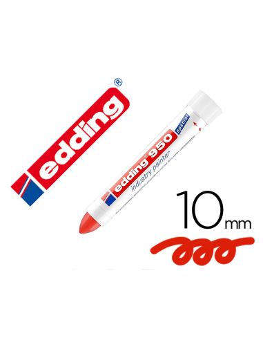 Marcador Edding Permanente 950 Pasta Opaca Rojo Punta Redonda 10 Mm Para Superficies Oxidadas/Rugosas
