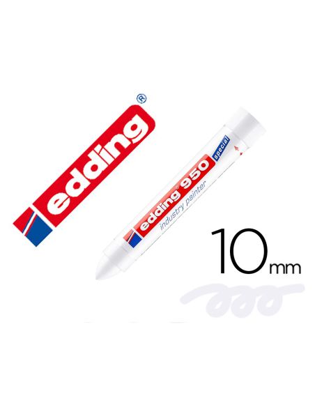Marcador Edding Permanente 950 Pasta Opaca Blanco Punta Redonda 10 Mm Para Superficies Oxidadas/Rugosas