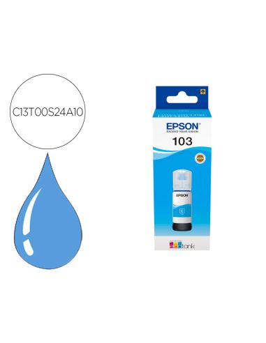Tinta Epson Ecotank 103 L3110/3150/3151/5190 Cian Botella De 65 Ml