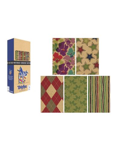 Papel De Regalo Basika Kraft Todo Año Rollo Ancho 70 Cm Longitud 2 M Diseños Surtidos Gramaje 50 Gr