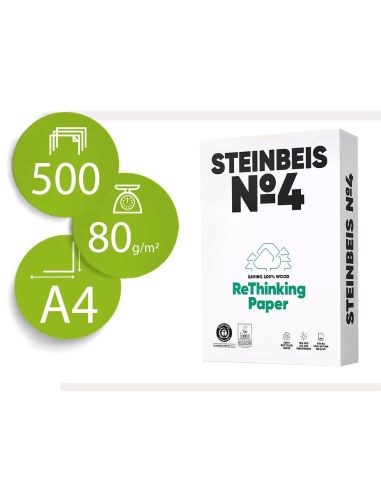 Papel Fotocopiadora Steinbeis N.4 100% Reciclado Din A4 80 Gramos Paquete De 500 Hojas