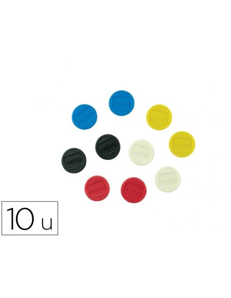 Iman Para Sujecion Nobo 24 Mm Diametro Caja De 10 Unidades Colores Surtidos