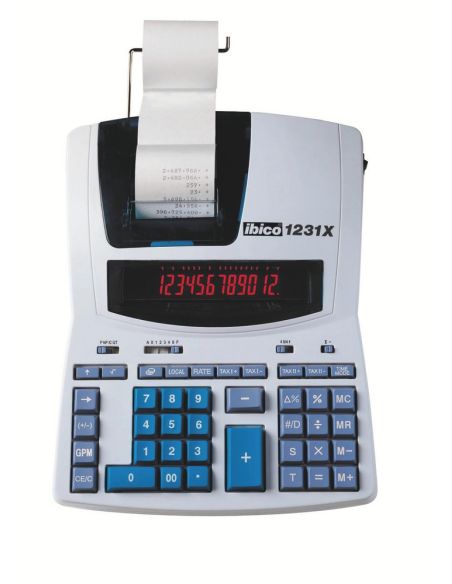 Calculadora Ibico 1231X Impresora Pantalla Lcd Papel 57 Mm 12 Digitos 2 Colores Impresion Bicolor