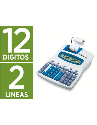 Calculadora Ibico 1221X Impresora Pantalla Lcd Angulada Papel 57 Mm 12 Digitos Impresion Bicolor