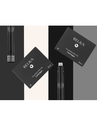 Tinta Estilografica Belius Negro Caja 6 Cartuchos