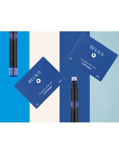 Tinta Estilografica Belius Azul Caja 6 Cartuchos
