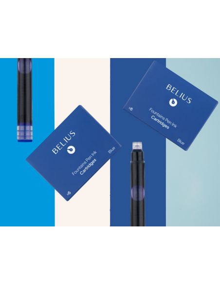 Tinta Estilografica Belius Azul Caja 6 Cartuchos