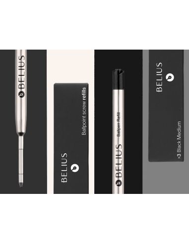 Recambio Boligrafo Belius Negro 0,8 Mm Caja 3 Unidades