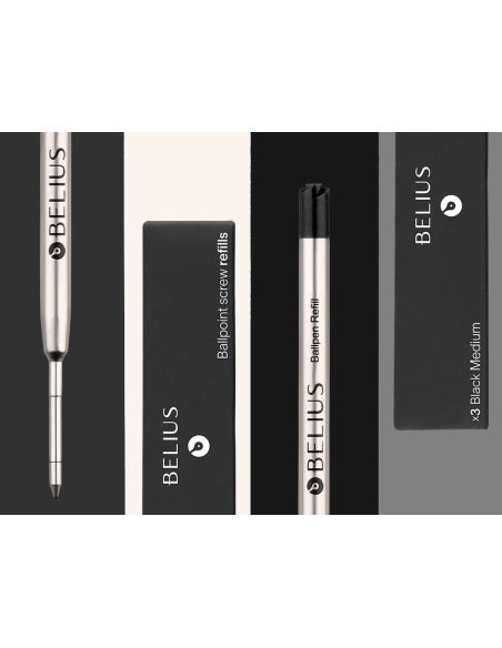 Recambio Boligrafo Belius Negro 0,8 Mm Caja 3 Unidades