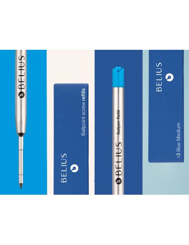 Recambio Boligrafo Belius Azul 0,8 Mm Caja 3 Unidades