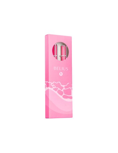 Juego Boligrafo Y Roller Belius Endless Summer Aluminio Color Rosa Y Plateado Tinta Azul Caja De Diseño