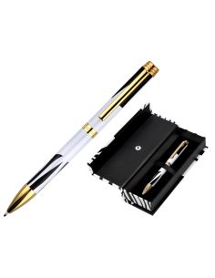 Boligrafo Belius Dualita Cuerpo Blanco Color Negro Tinta Azul Caja De Diseño