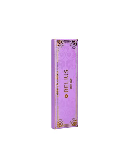 Boligrafo Belius Macaron Bliss Forma Hexagonal Color Morado Y Dorado Tinta Azul Caja De Diseño