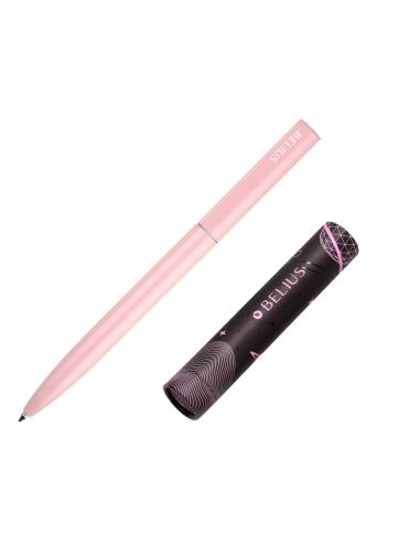 Boligrafo Belius Rocket B Aluminio Color Minimalista Rosa Tinta Azul Caja Cilindrica