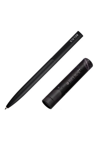 Boligrafo Belius Rocket B Aluminio Color Minimalista Negro Tinta Azul Caja Cilindrica