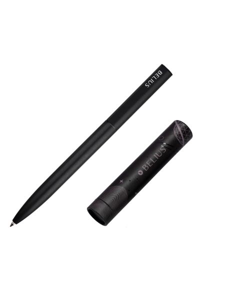 Boligrafo Belius Rocket B Aluminio Color Minimalista Negro Tinta Azul Caja Cilindrica
