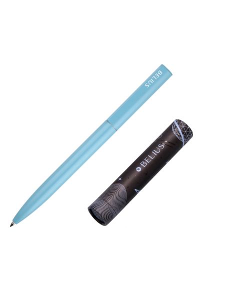 Boligrafo Belius Rocket B Aluminio Color Minimalista Azul Tinta Azul Caja Cilindrica