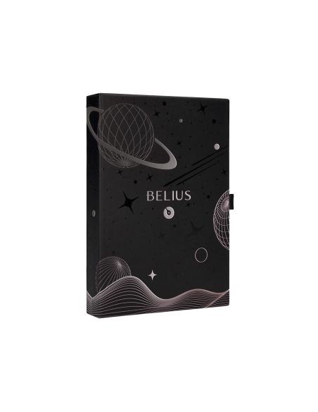 Pluma Y Funda De Similpiel Belius Space B Color Minimalista Negro Tinta Azul Caja De Diseño