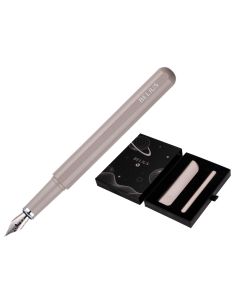 Pluma Y Funda De Similpiel Belius Space B Color Minimalista Gris Tinta Azul Caja De Diseño