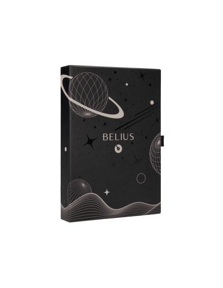 Pluma Y Funda De Similpiel Belius Space B Color Minimalista Gris Tinta Azul Caja De Diseño