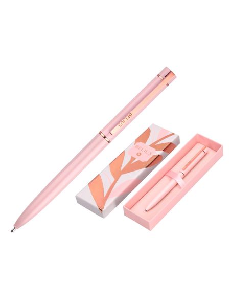 Boligrafo Belius Rose Aluminio Color Rosa/Oro Rosa Tinta Azul Caja De Diseño