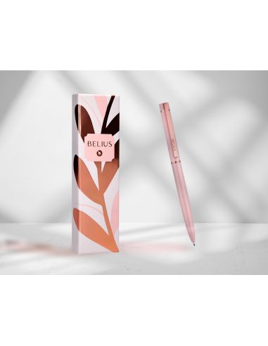 Boligrafo Belius Rose Aluminio Color Rosa/Oro Rosa Tinta Azul Caja De Diseño