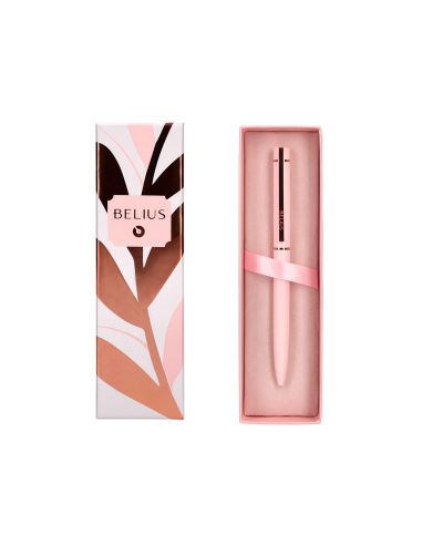 Boligrafo Belius Rose Aluminio Color Rosa/Oro Rosa Tinta Azul Caja De Diseño