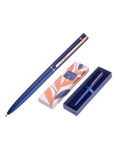 Boligrafo Belius Rose Aluminio Color Azul Electrico/Oro Rosa Tinta Azul Caja De Diseño