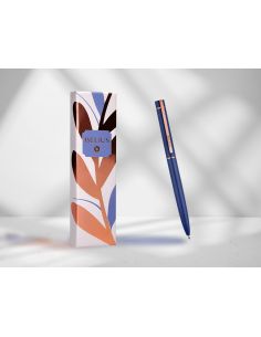 Boligrafo Belius Rose Aluminio Color Azul Electrico/Oro Rosa Tinta Azul Caja De Diseño 2