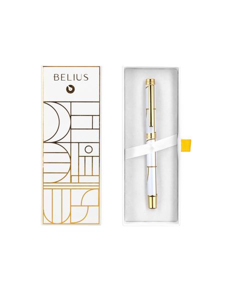 Roller Belius Carte Blanche Color Blanco Y Dorado Tinta Negra Caja De Diseño