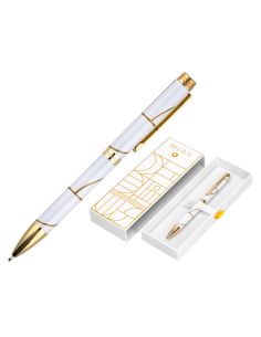 Boligrafo Belius Carte Blanche Color Y Blanco Dorado Tinta Azul Caja De Diseño