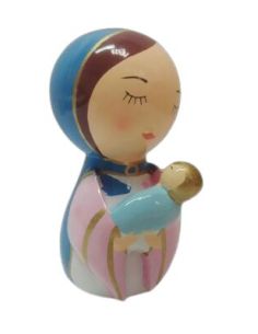 Virgen Madera Pintada 9Cm Maternidad