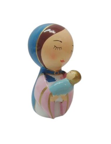 Virgen Madera Pintada 9Cm Maternidad