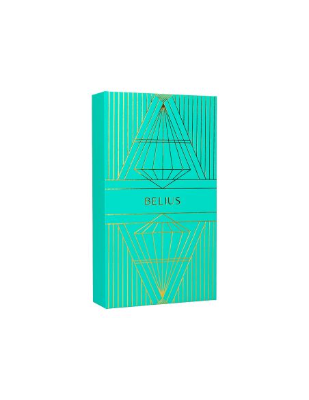 Pluma Y Estuche Belius Soiree Color Art Deco Turquesa Dorado Tinta Azul Caja De Diseño