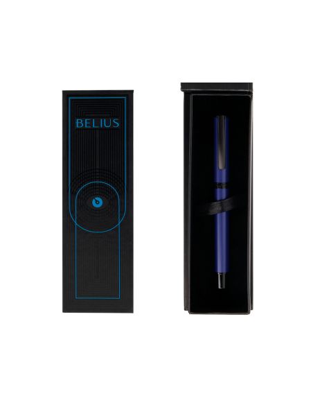 Roller Belius Turbo Aluminio Color Azul Y Negro Tinta Azul Caja De Diseño