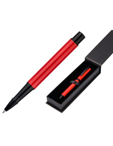 Roller Belius Turbo Aluminio Color Rojo Y Negro Tinta Azul Caja De Diseño