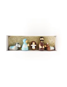 Nacimiento Madera 6 Piezas 9 Cm V.Azul