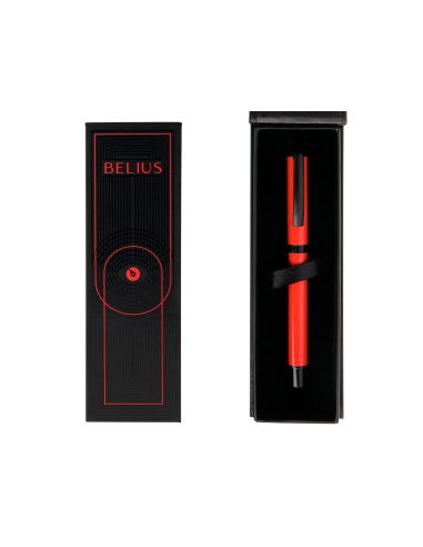 Roller Belius Turbo Aluminio Color Rojo Y Negro Tinta Azul Caja De Diseño