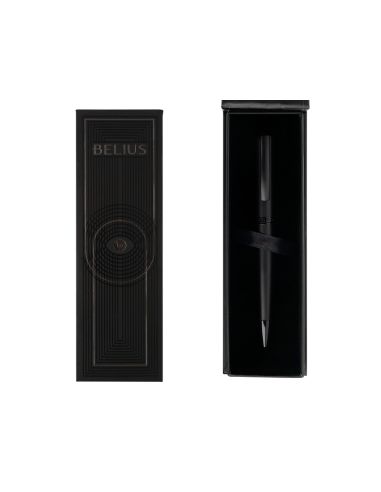 Boligrafo Belius Turbo Aluminio Color Negro Tinta Azul Caja De Diseño