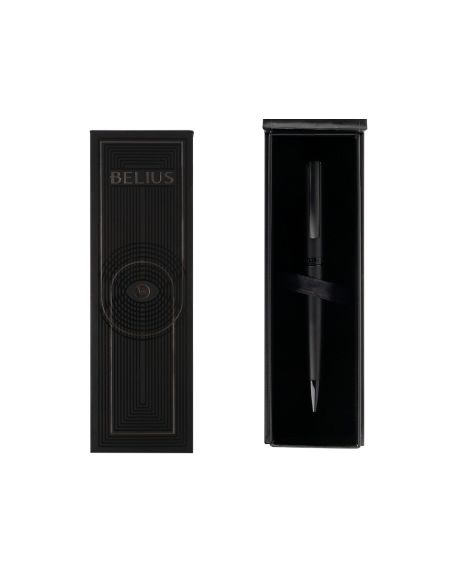 Boligrafo Belius Turbo Aluminio Color Negro Tinta Azul Caja De Diseño