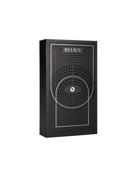 Boligrafo Y Estuche Belius Turbo Aluminio Textura Punteada Negro Y Plateado Tinta Azul Caja De Diseño