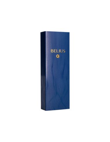 Boligrafo Belius Neptuno Aluminio Textura Wavy Color Azul Marino Tinta Azul Caja De Diseño