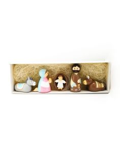 Nacimiento Madera 6 Piezas 9 Cm V.Rosa