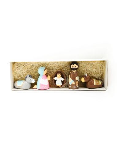 Nacimiento Madera 6 Piezas 9 Cm V.Rosa