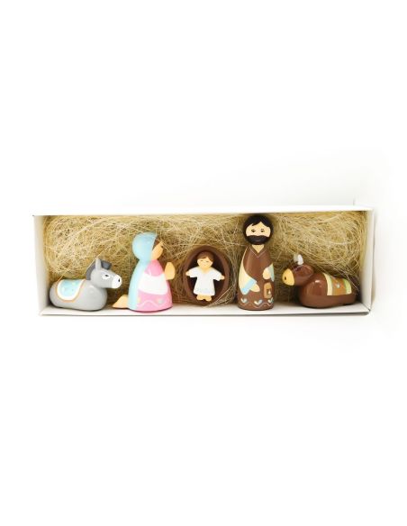 Nacimiento Madera 6 Piezas 9 Cm V.Rosa