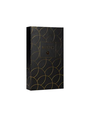 Pluma Y Estuche Cuero Belius Passion Dor Aluminio Textura Cepillada Color Negro Y Dorado Tinta Azul Caja Diseño