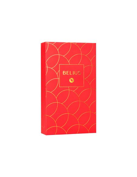 Pluma Y Estuche Cuero Belius Passion Dor Aluminio Textura Cepillada Color Rojo Y Dorado Tinta Azul Caja De Diseño