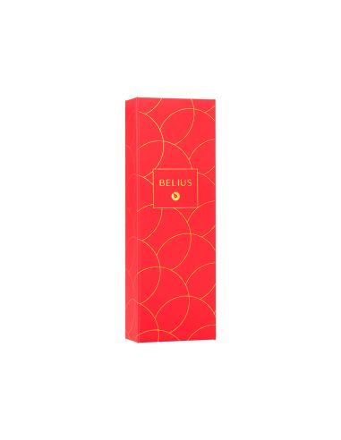 Pluma Belius Passion Dor Aluminio Textura Cepillada Color Rojo Y Dorado Tinta Azul Caja De Diseño