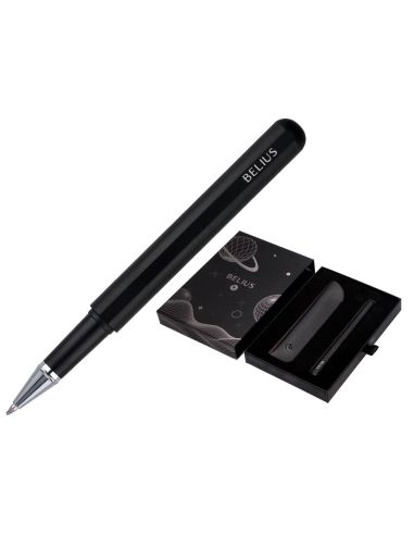 Roller Y Funda De Similpiel Belius Space B Color Minimalista Negro Tinta Azul Caja De Diseño